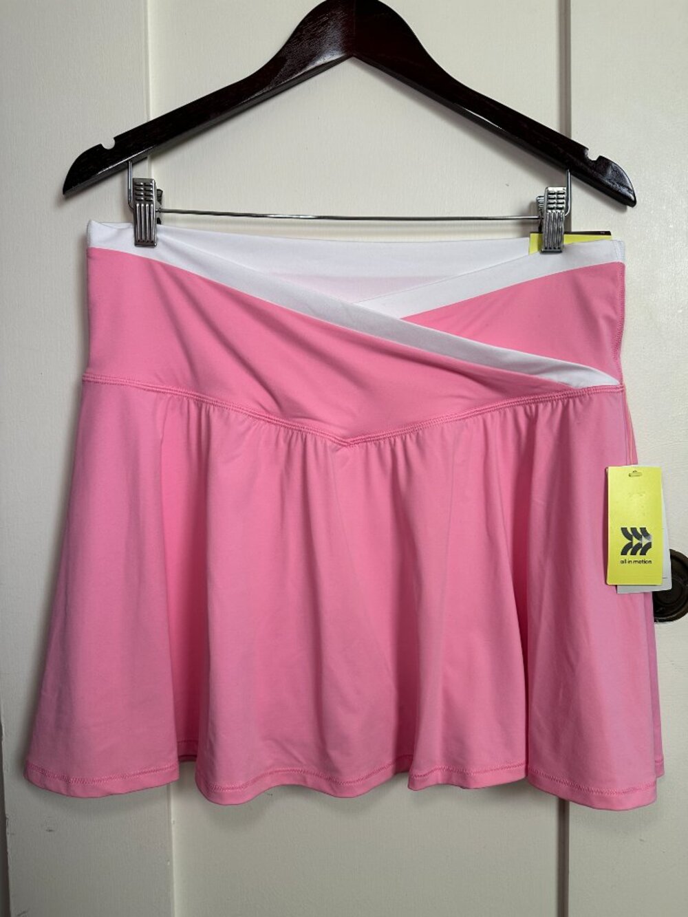 All in Motion Pink High-Rise Crossover Waistband Skort – Size XL NWT